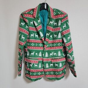 Suitmeister Holiday Reindeer Men's Jacket - Green and Red